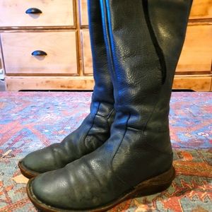 Doc Marten knee high zip black leather boots